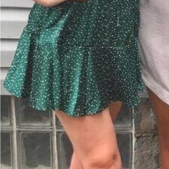 Goodnight Macaroon Forest Green Dress with White Dots - Picture 2 of 6